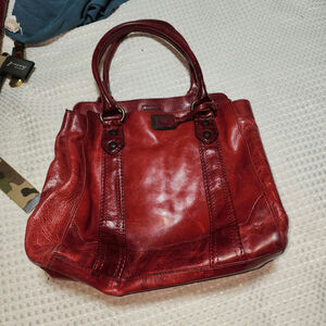 FRYE MELISSA WINE LEATHER SATCHEL BAG